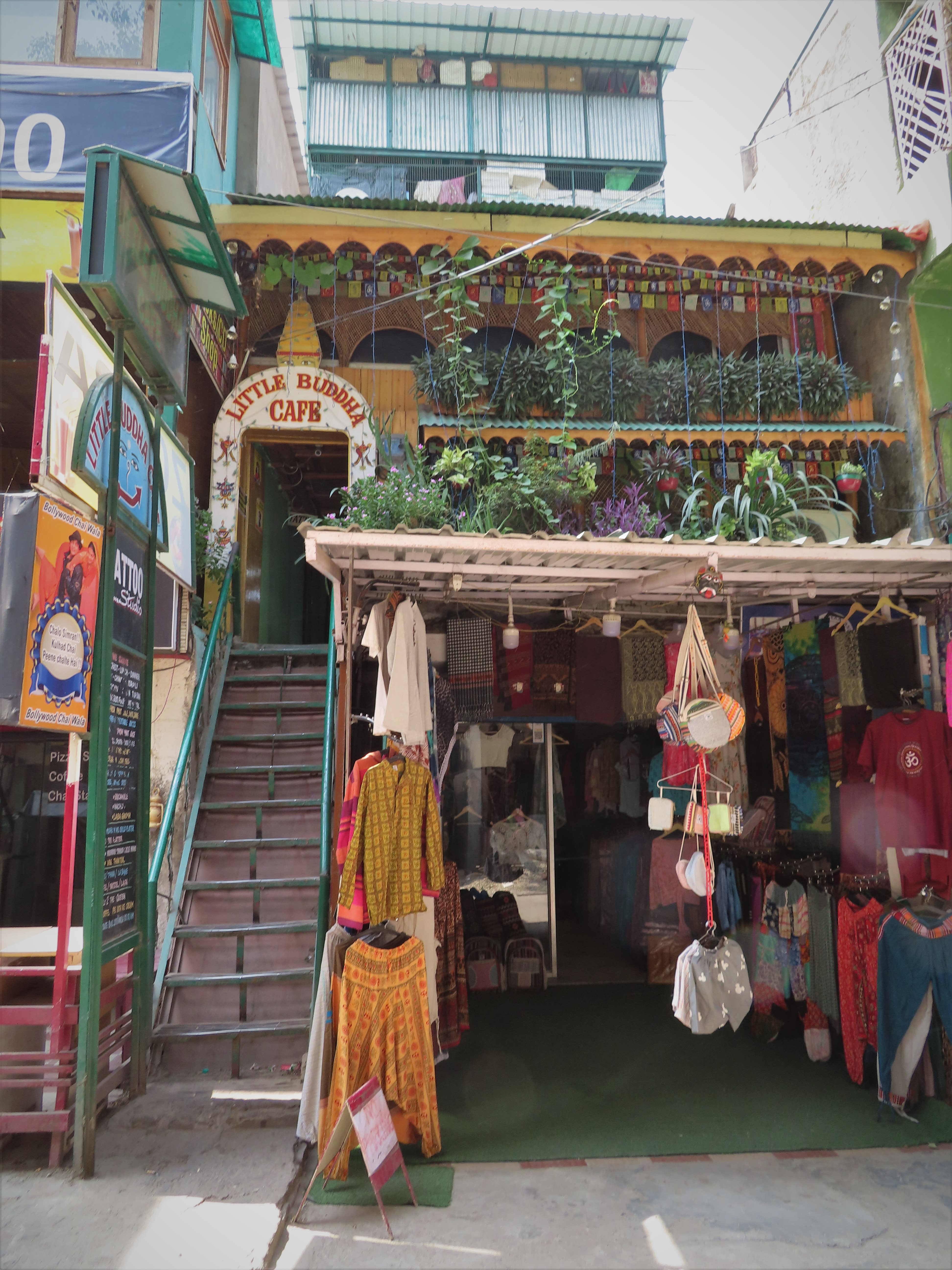 Entrance to the Little Buddha Cafe, Rishikesh, Uttarakhand, India.