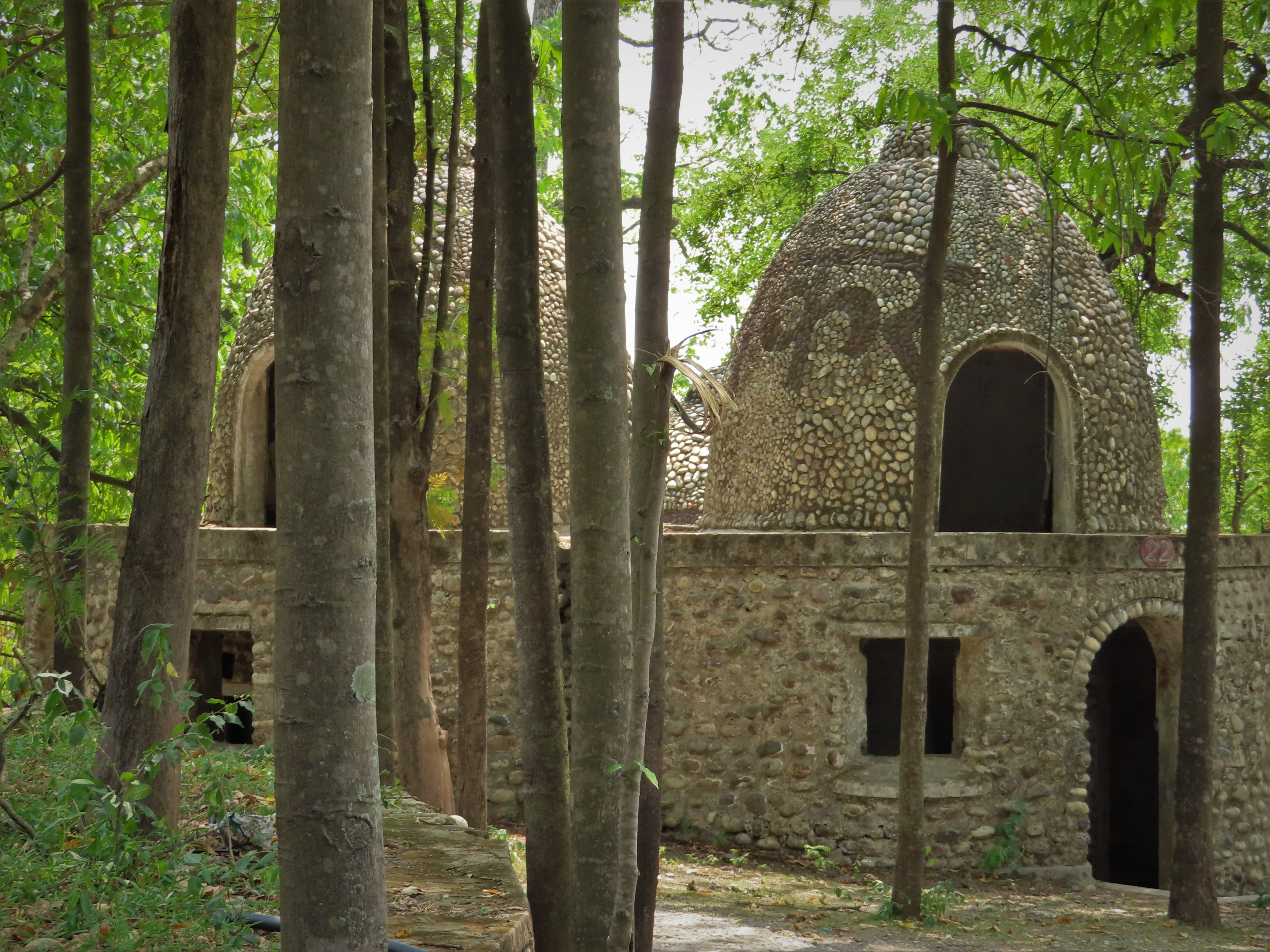 Meditation houses in The Beatles Ashram, Rishikesh, Uttarakhand, India