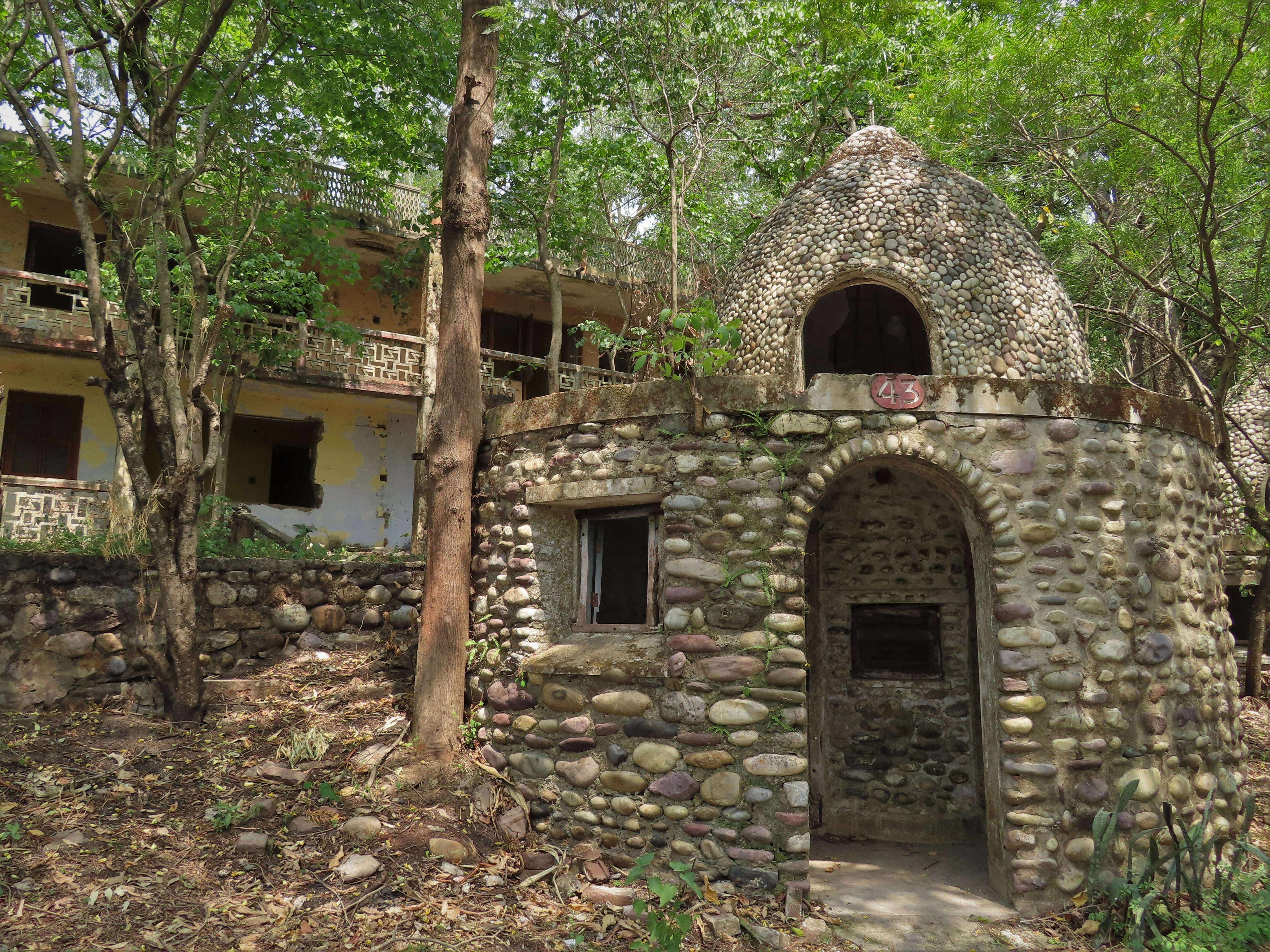 Meditation house in The Beatles Ashram, Rishikesh, Uttarakhand, India.