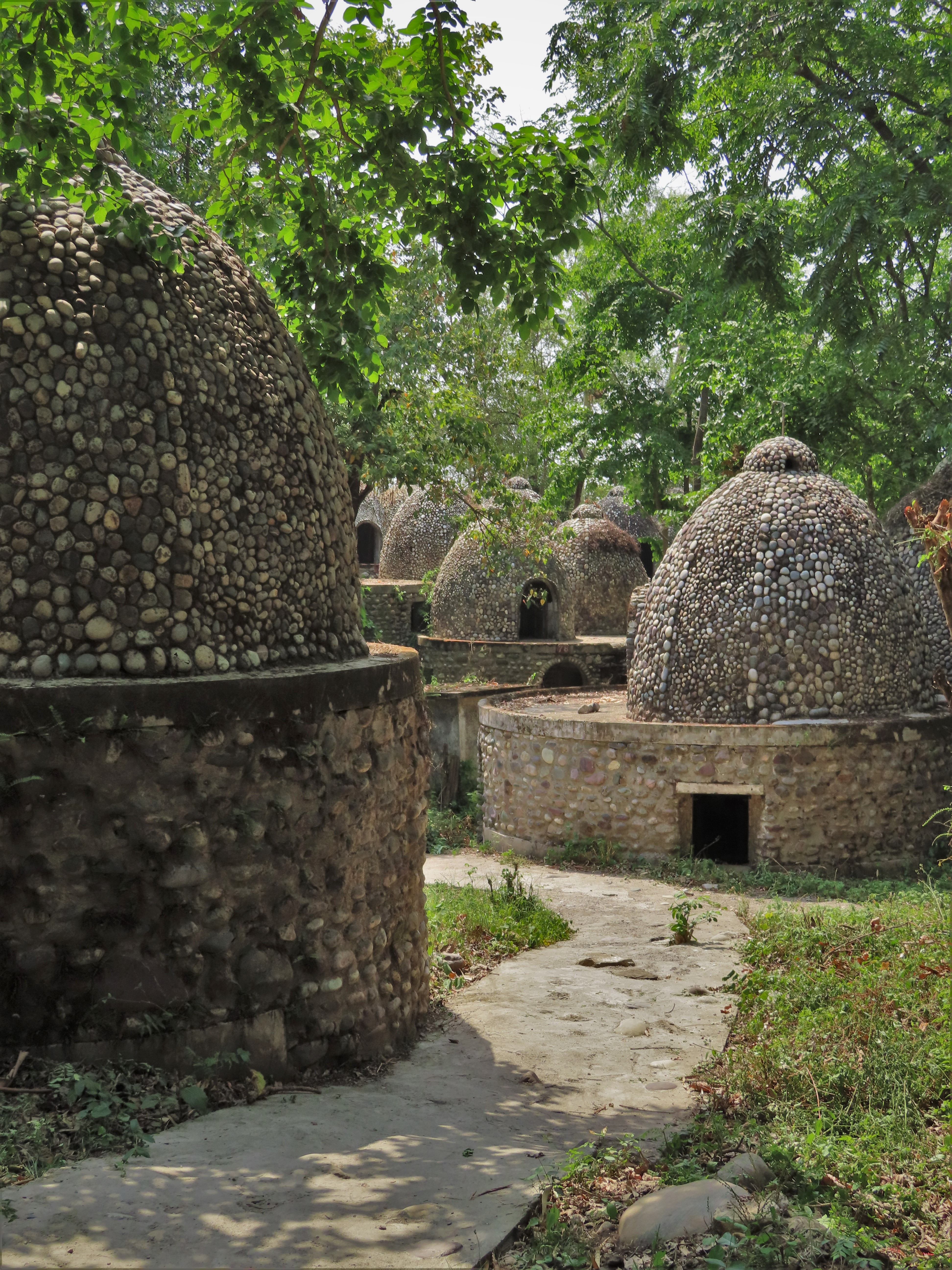 Village of meditation houses in The Beatles Ashram in Rishikesh, Uttarakhand, India