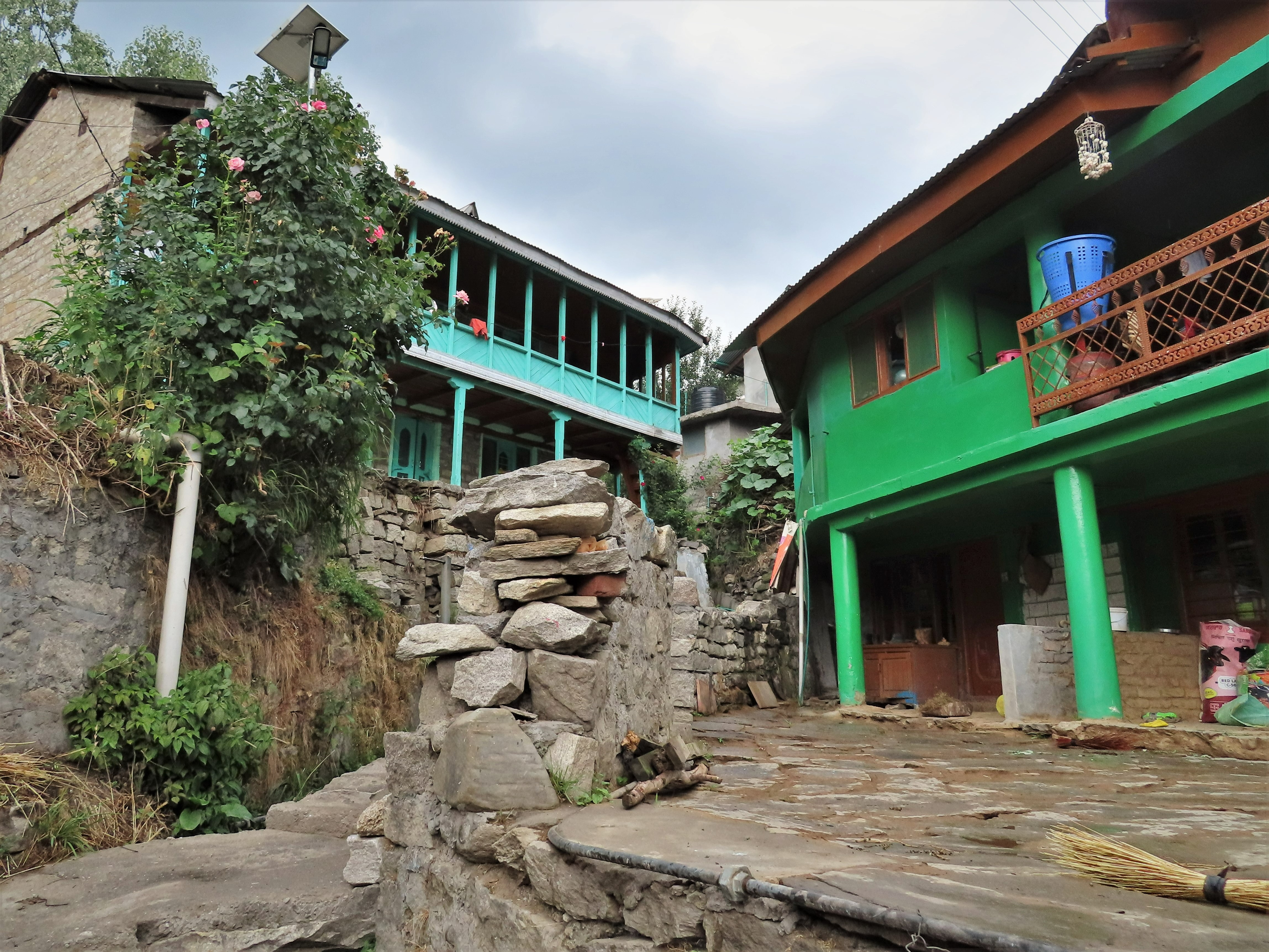 Traditional houses in the village of Goshal near Manali, India.