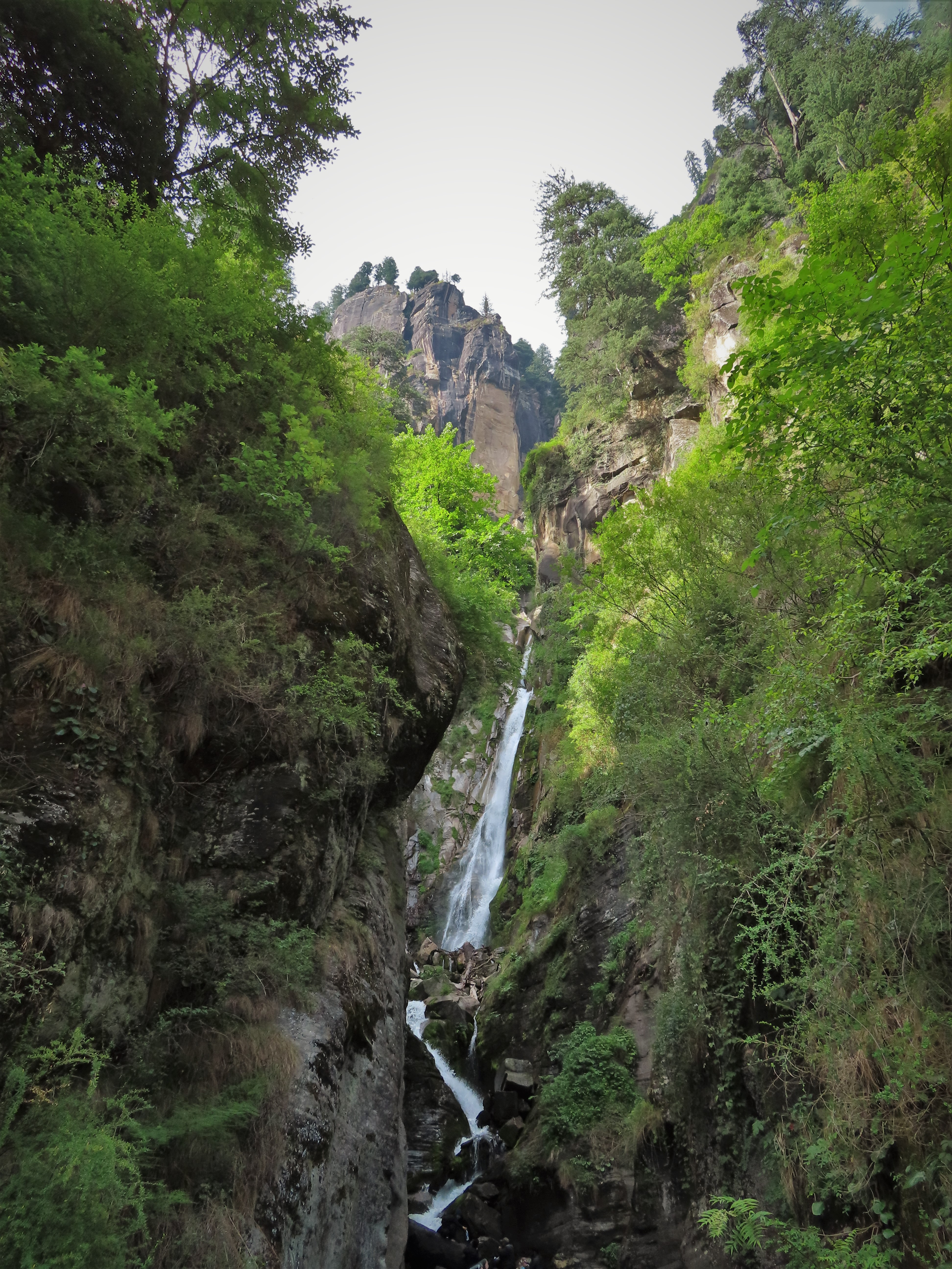 Lower Jogini waterfall in Vashisht, northern India.