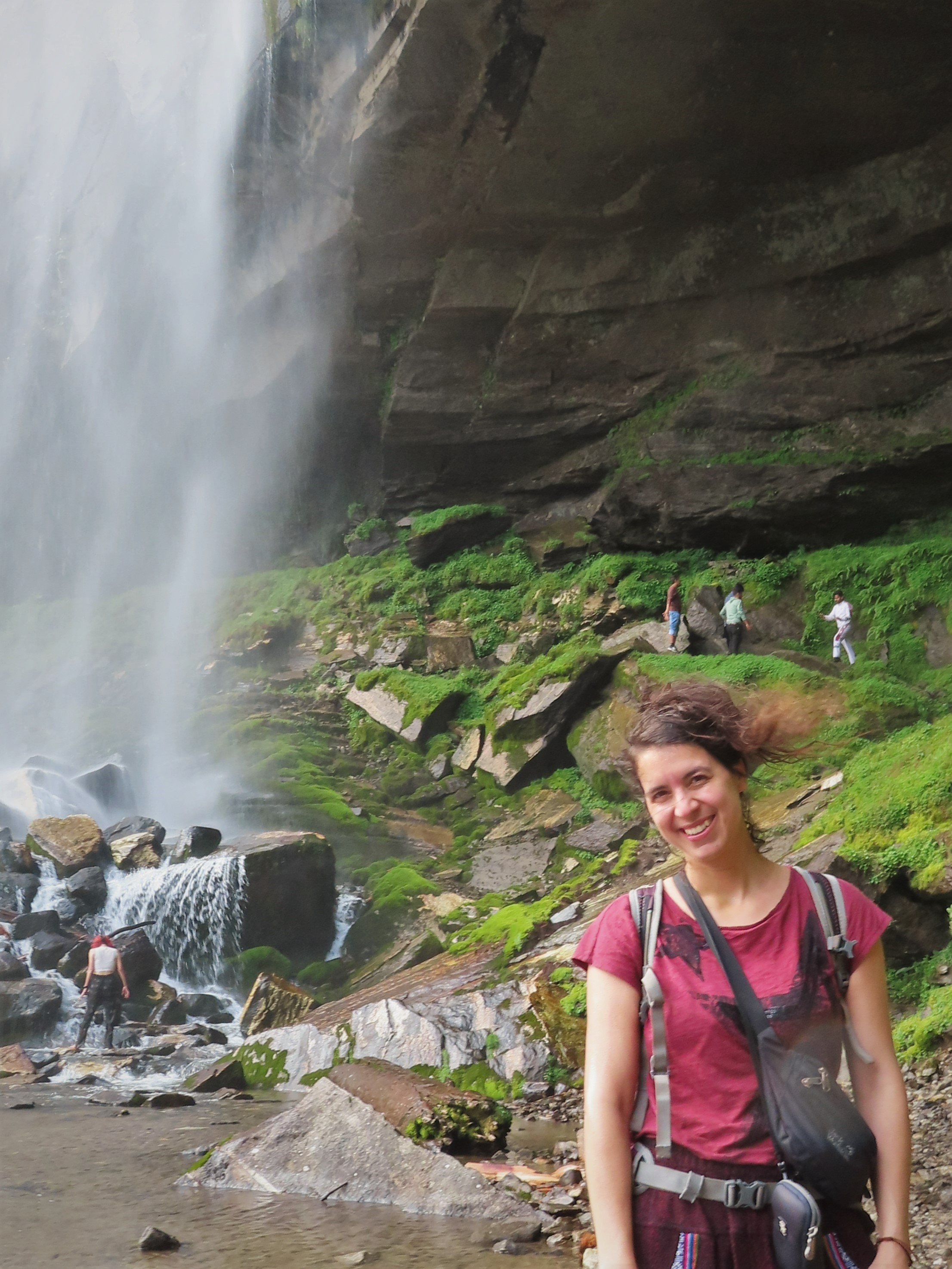 Me posing in front of the higher Jogini waterfall in Vashisht, northern India.
