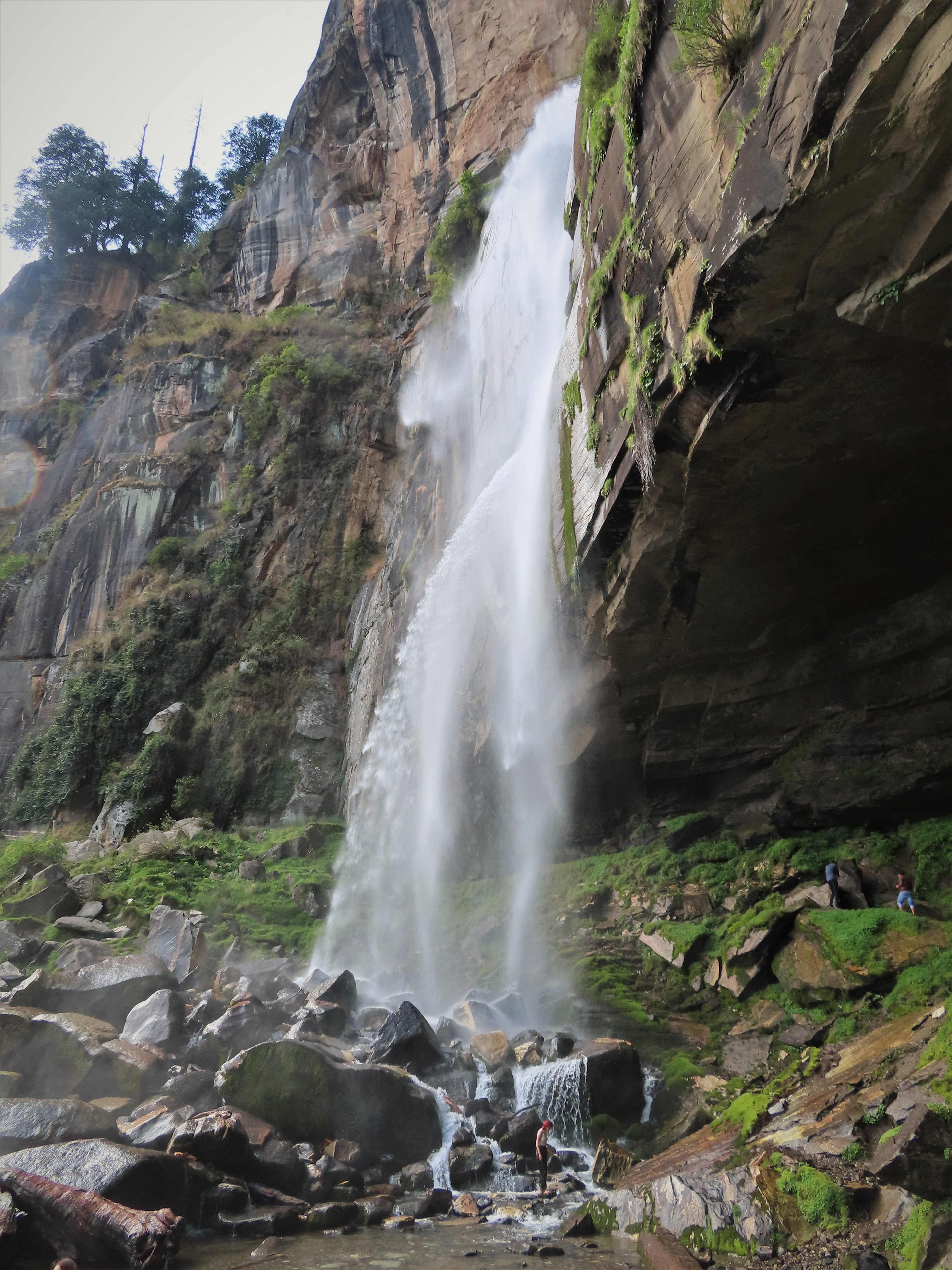 Higher Jogini waterfall in Vashisht, northern India.